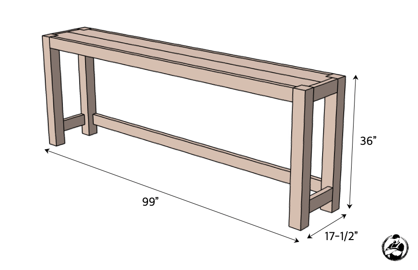 DIY Bar Console Table Plans Dimensions
