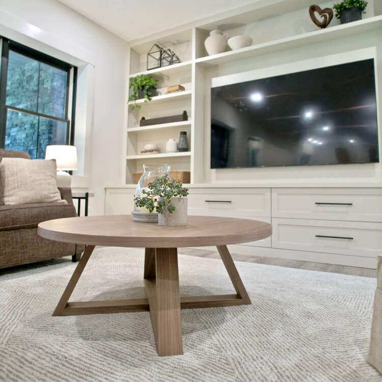 diy wood round coffee table