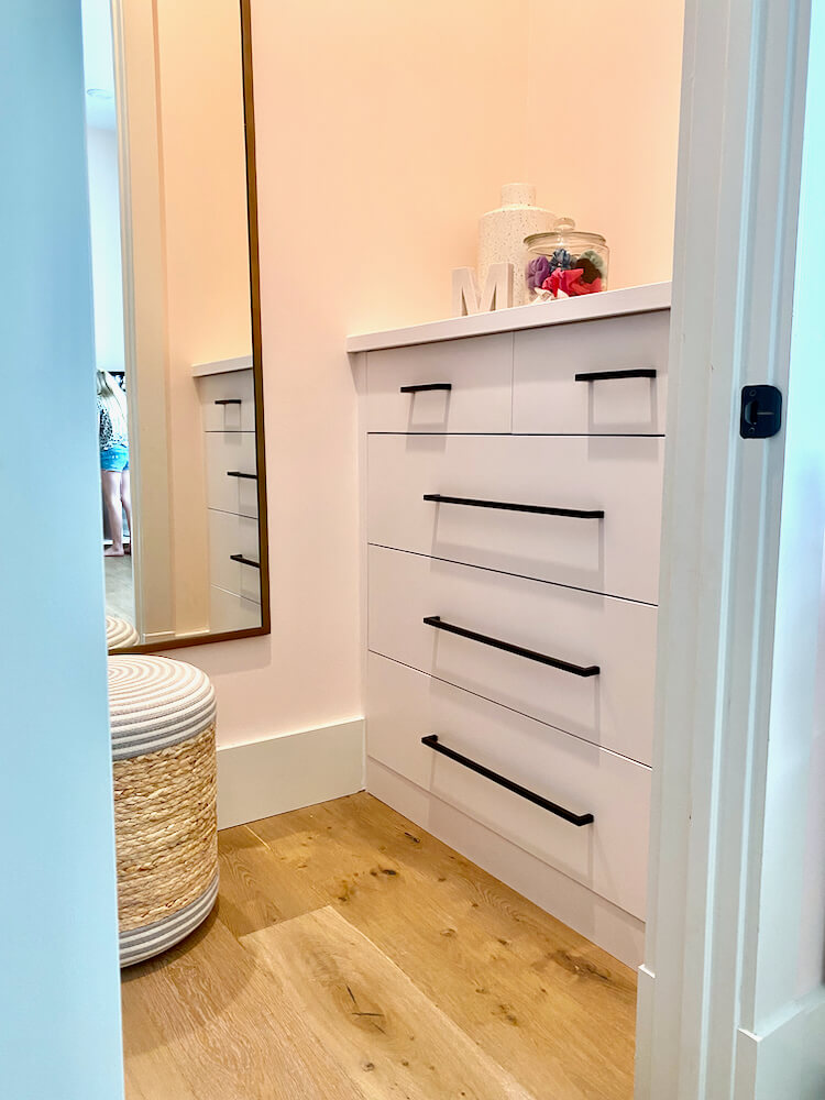 Custom built store in dresser drawers