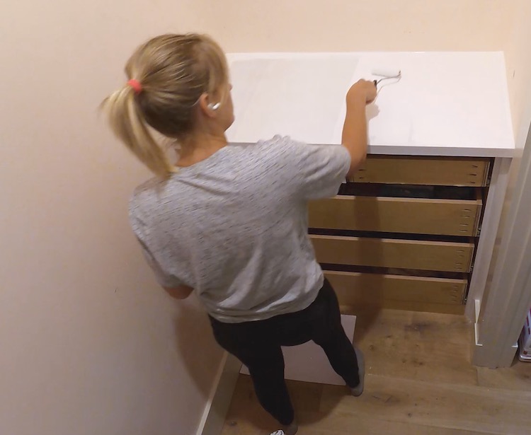 DIY Built In Dresser Plans Step 15