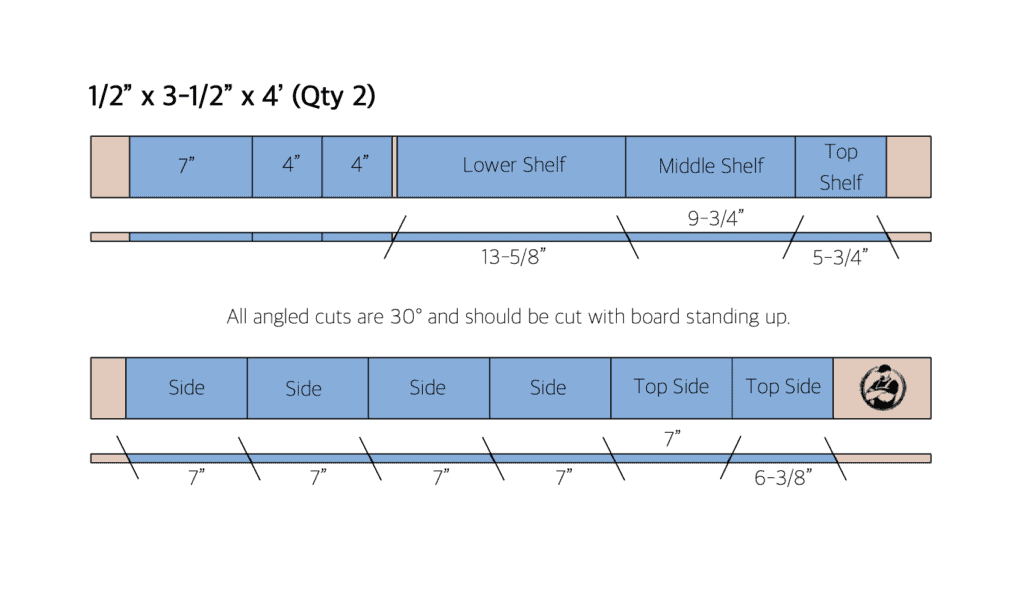 DIY Christmas Tree Shelf Plans Cut List