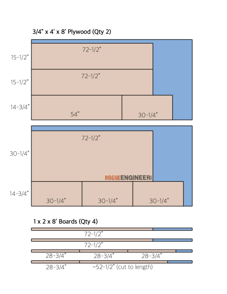 DIY Double Golf Locker Plans Cut List