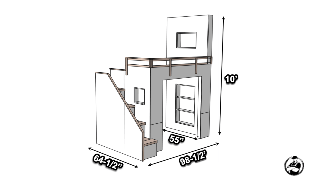 DIY Built In Loft Bed Plans Dimensions