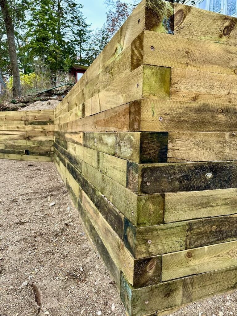 Landscape Timber Retaining Wall Rogue Engineer 3