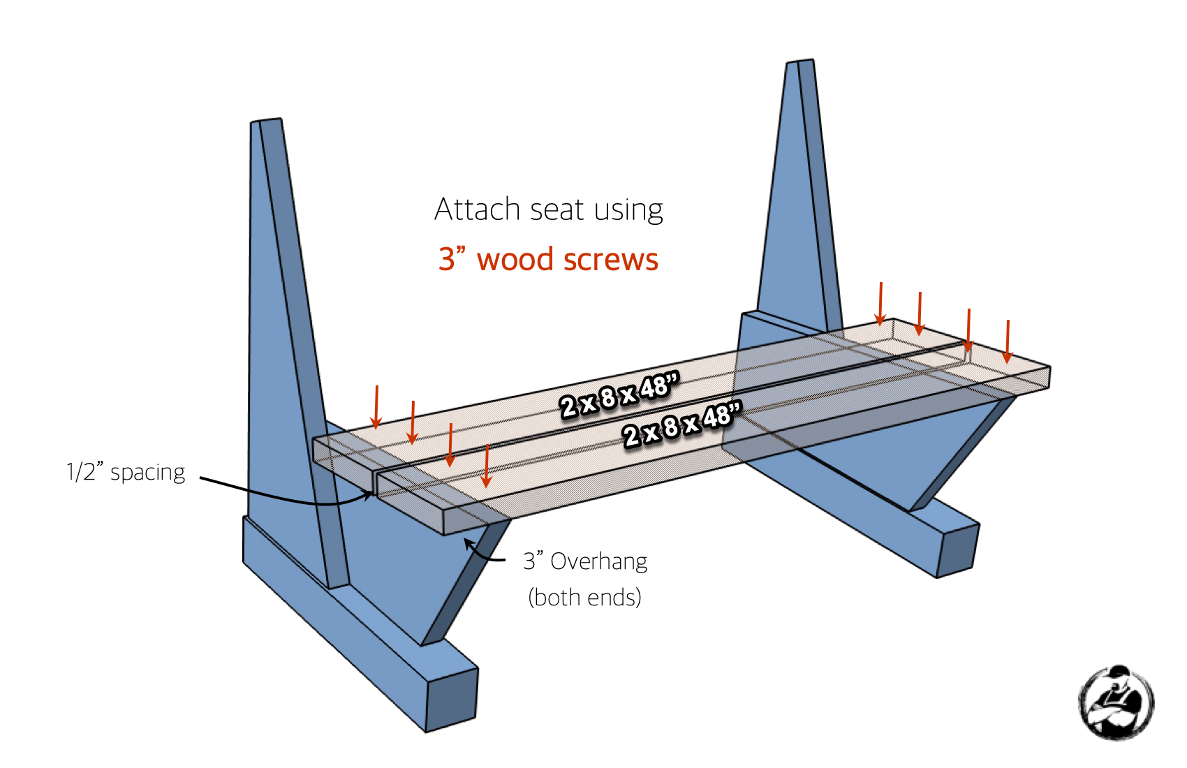 DIY Outdoor Bench Plans Step 4