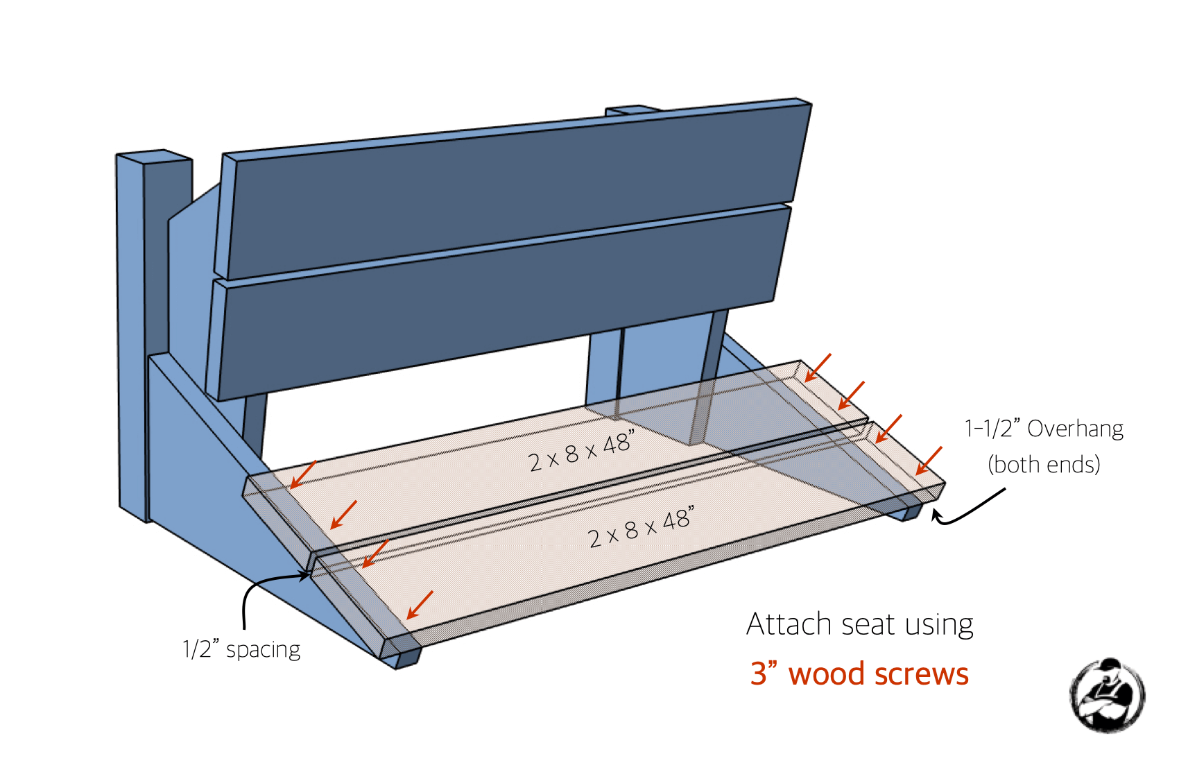 DIY Outdoor Bench Plans Step 5