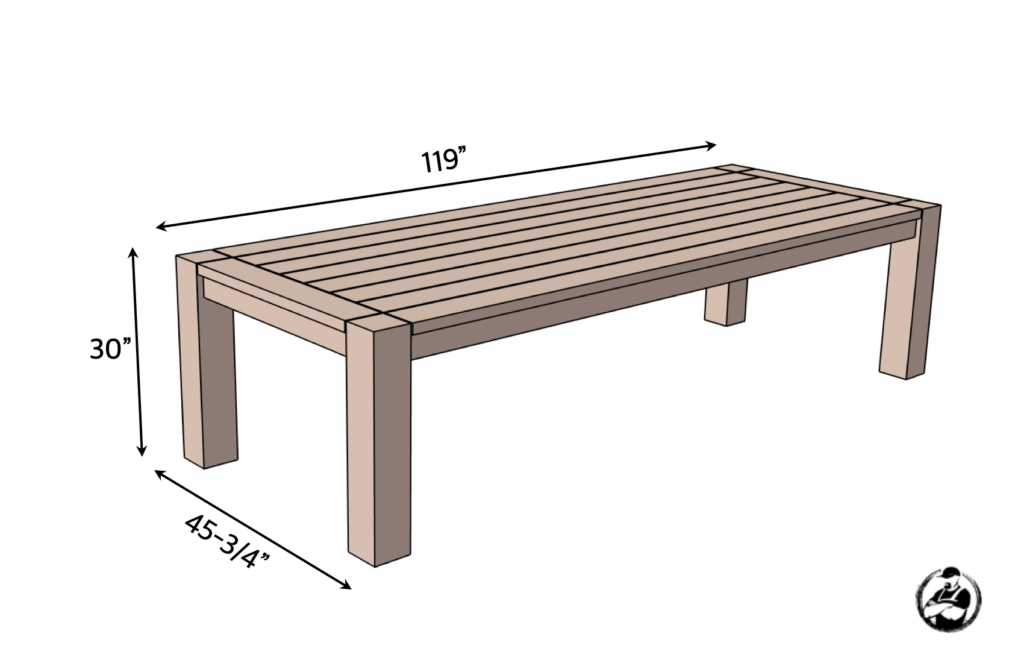 DIY Outdoor Table Plans Dimensions