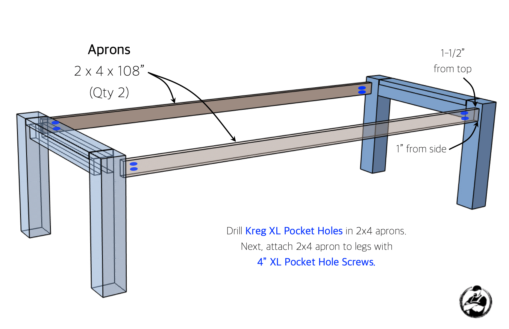 DIY Outdoor Table Plans Step 3