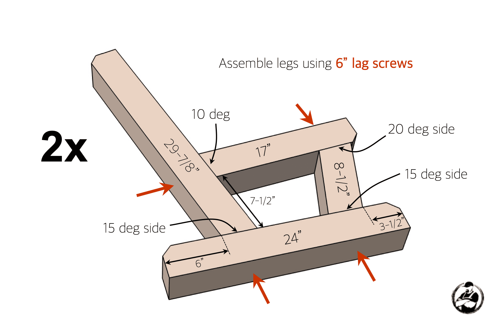 DIY Outdoor Bench Plans Step 1