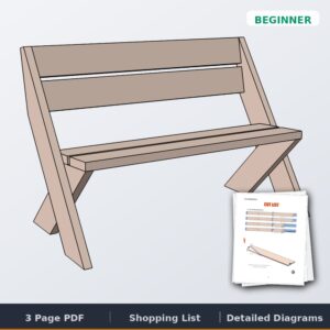 2x6 outdoor bench with back cover