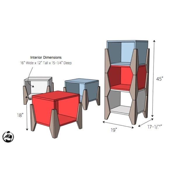 71 stool shelves dimensions