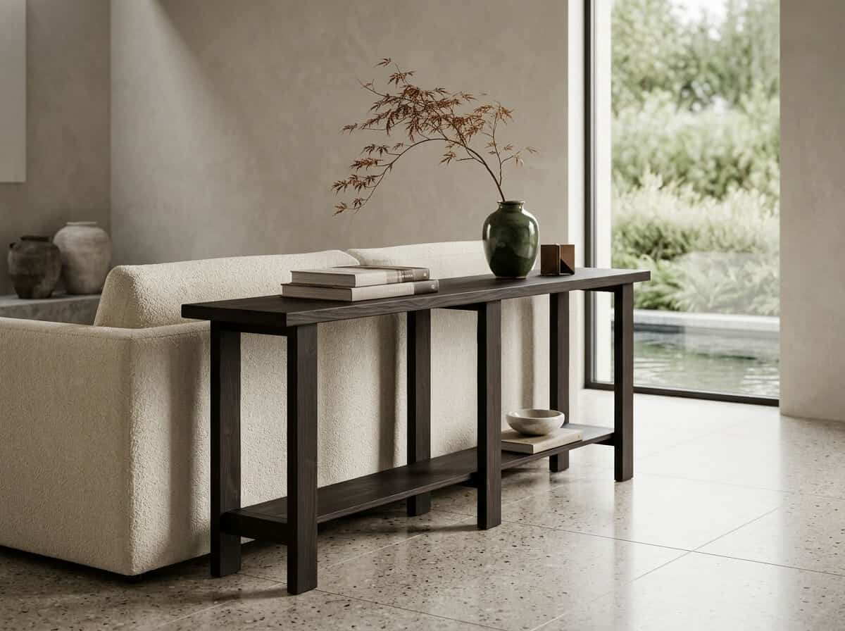 DIY Pottery Barn Reed Console knockoff — handmade replica of the original