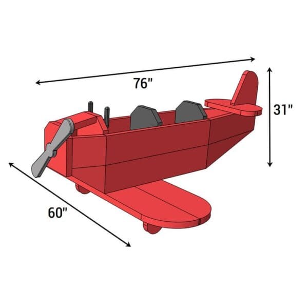 airplane play structure dimensions