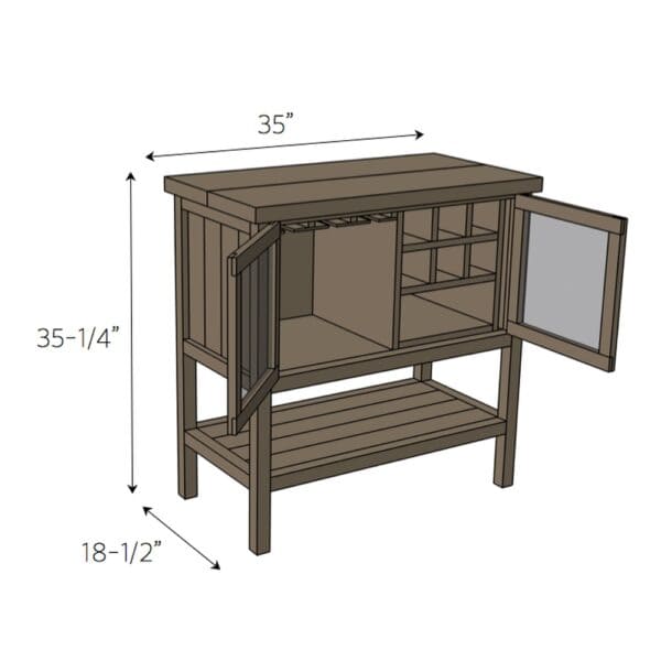 bar cabinet dimensions