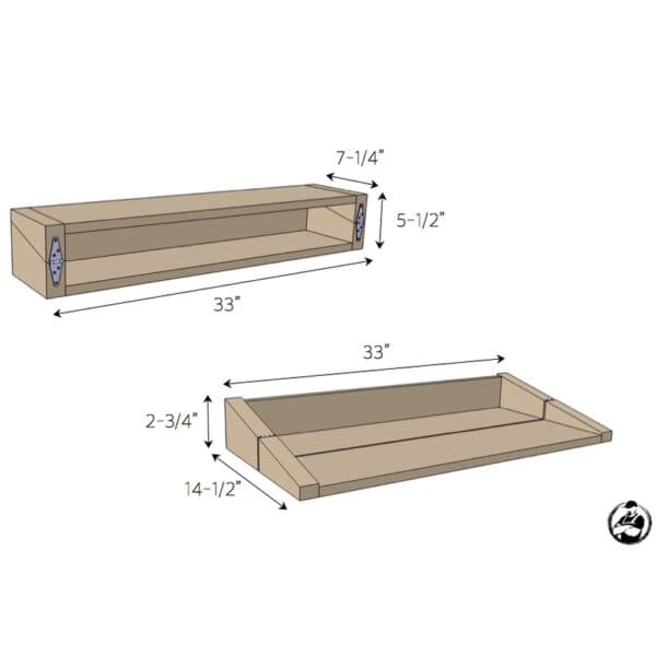 behr floating shelfbar dimensions
