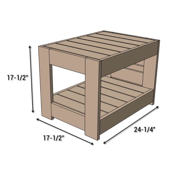 belvedere end table dimensions