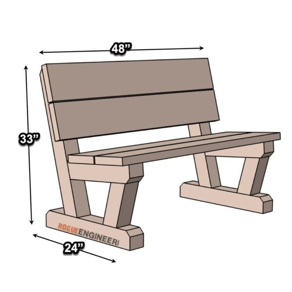 bench 4x4 legs dimensions