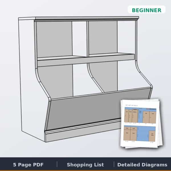 bookcase with toy storage cover