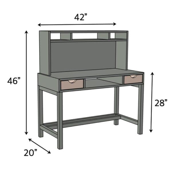 braydens desk dimensions