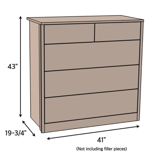 built in closet dresser dimensions