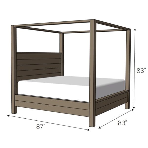 canopy bed king size dimensions