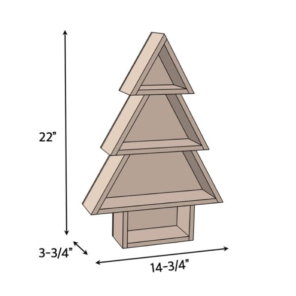 christmas tree shelves dimensions