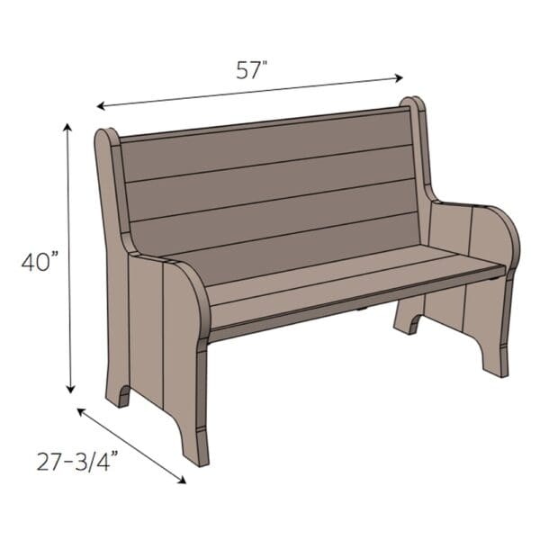 church pew dimensions