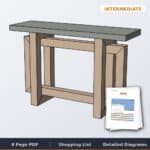 Console Table with Concrete Top