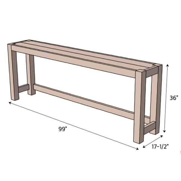 console table bar dimensions