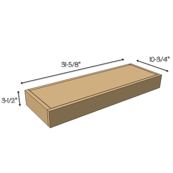 covert floating shelf dimensions