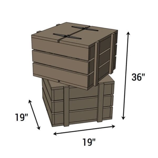crate end table dimensions