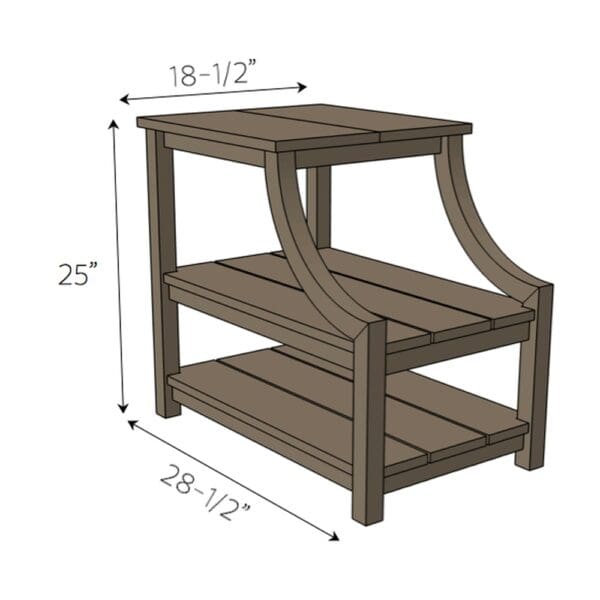 curved side table plans dimensions