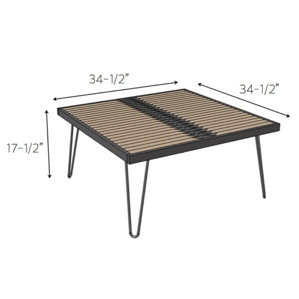 diamond hairpin coffee table dimensions