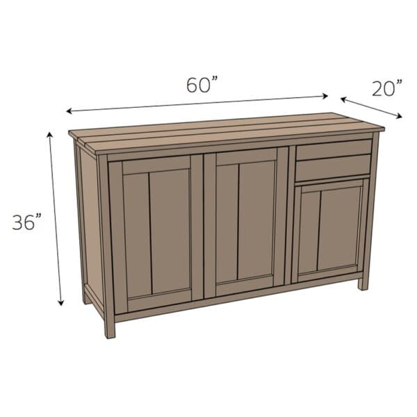 farmhouse buffet dimensions