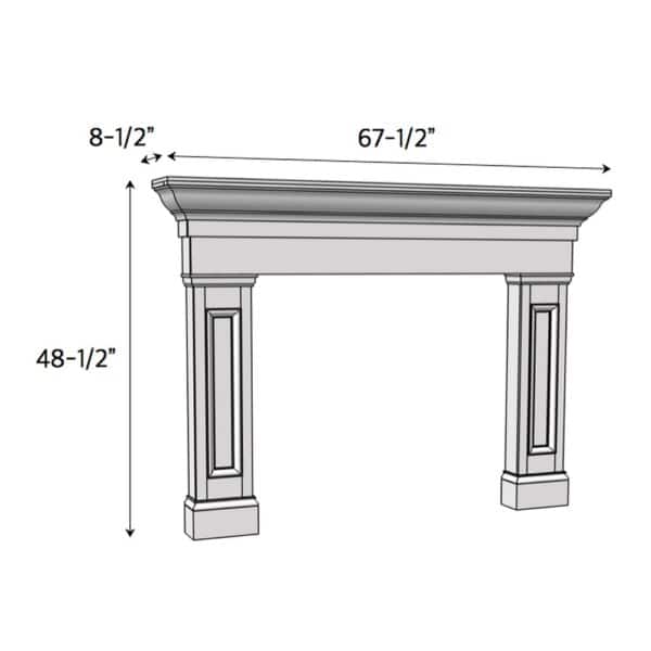 faux fireplace mantel surround dimensions