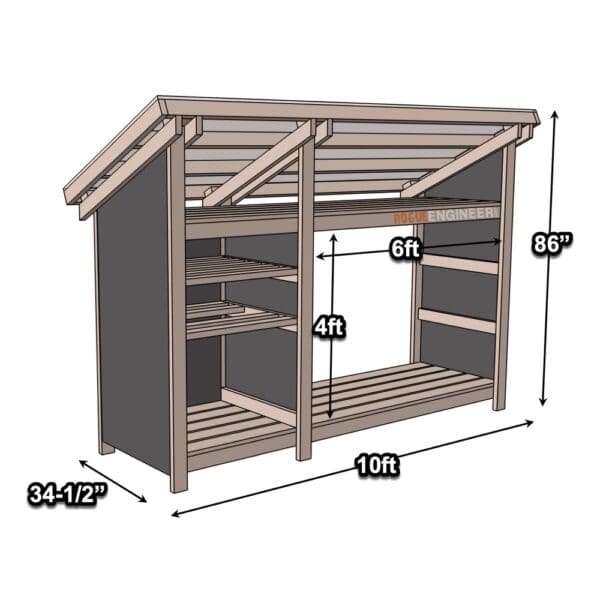 firewood storage dimensions