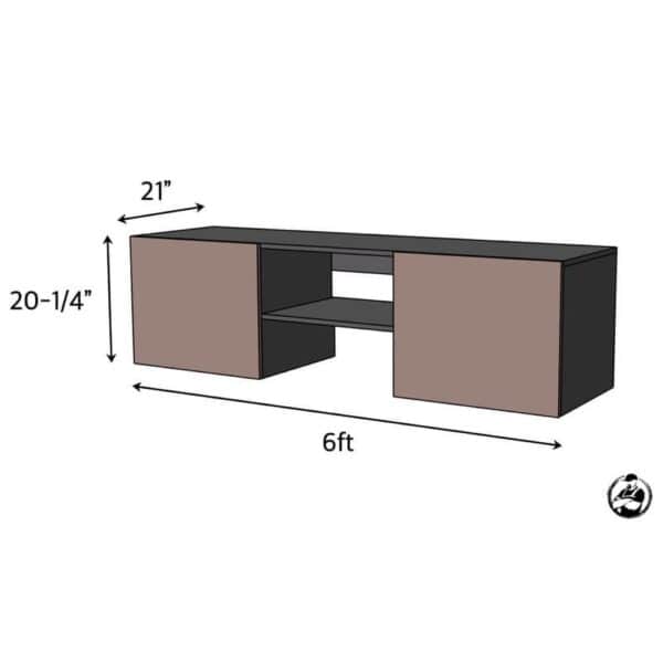 floating media console dimensions