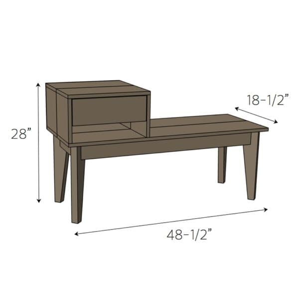 gossip bench dimensions