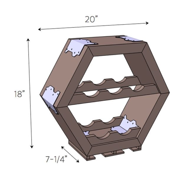 hex winewineglass storage dimensions