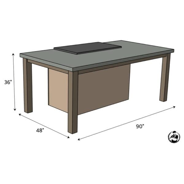 hibachi grill table dimensions