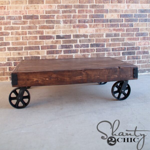 industrial cart coffee table gallery 1