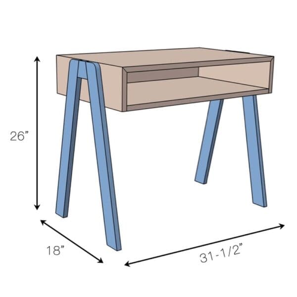 kids desk dimensions