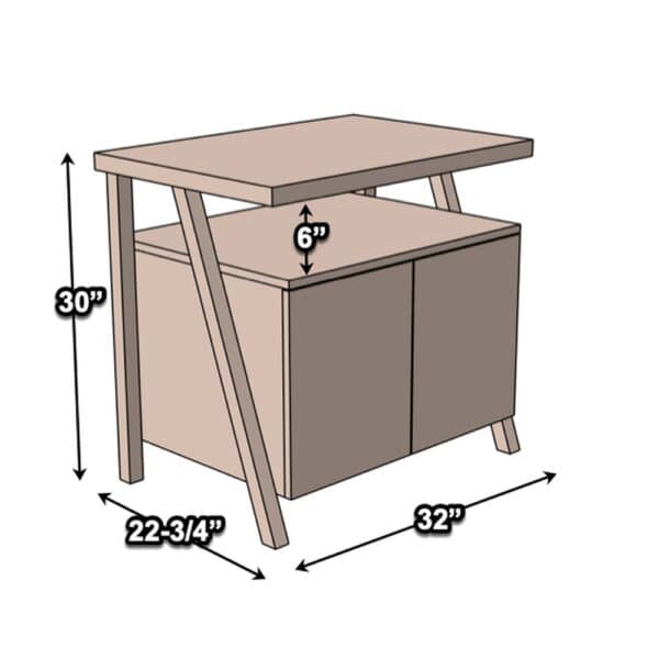 large nightstand charging sh dimensions