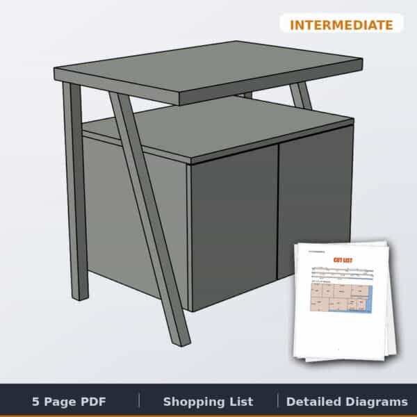 large nightstand charging shelf cover