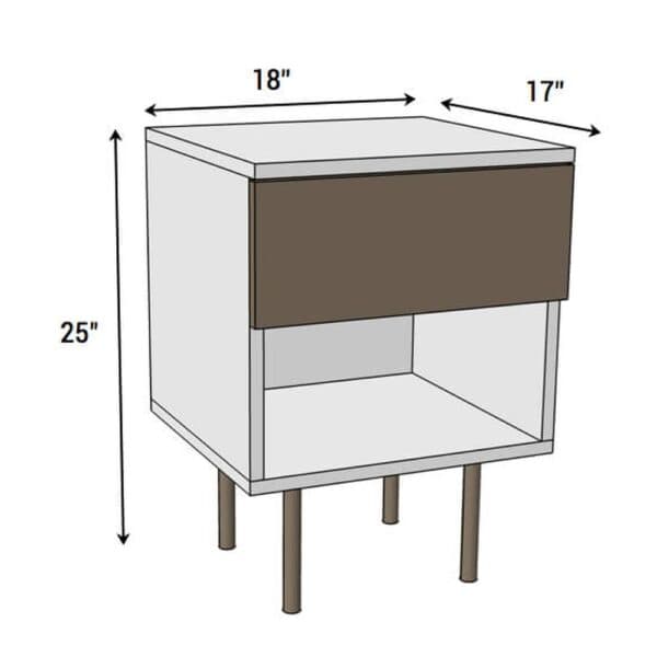 mid centry modern side table 1 dimensions