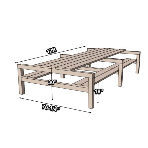 modern picnic table dimensions