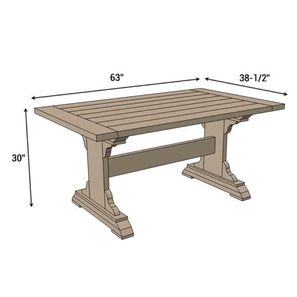 monastery table dimensions