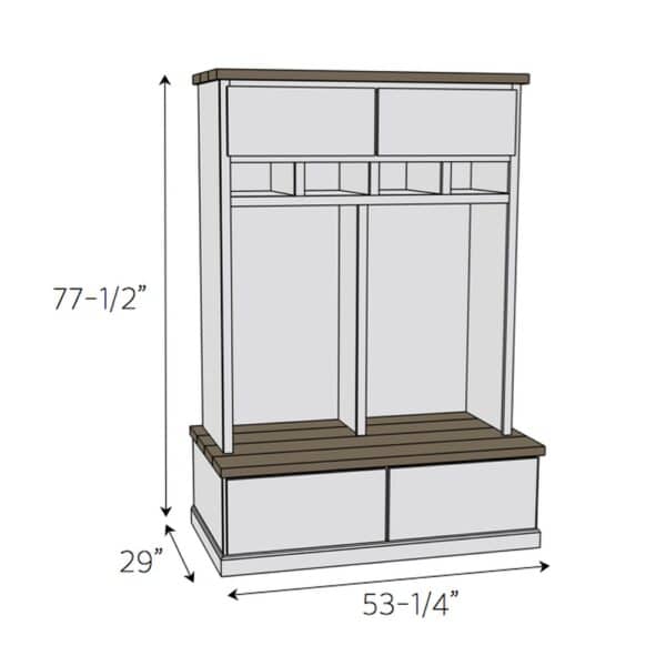 mud room locker dimensions
