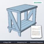Narrow Cottage Side Table