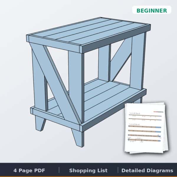 narrow cottage side table cover